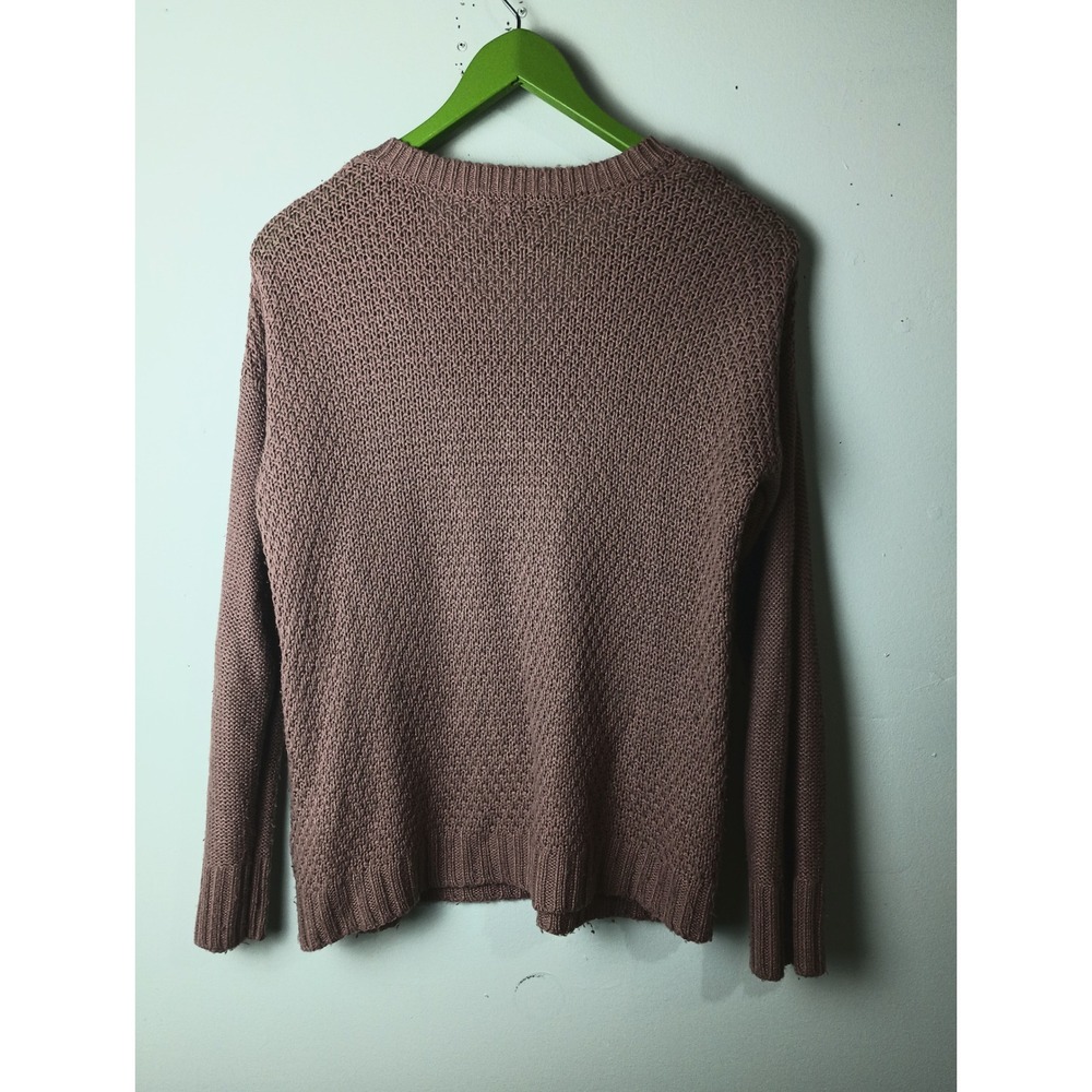 Charlotte Russe Womens Lace Up Front Knit Sweater Mauve Pink Boho 217-JS373 M - Picture 5 of 5